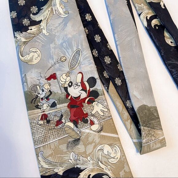 Vintage Mickey Unlimited Disney Mickey Mouse & Goofy Tennis Neck Tie - Picture 2 of 6